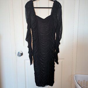 Black ruched Dress - 1X